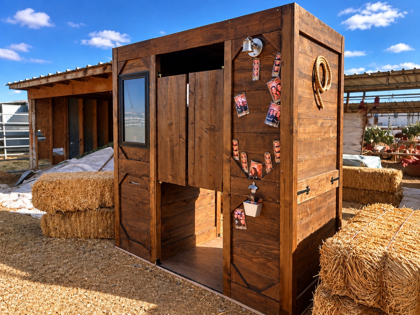 The Woodie Photo Saloon classic enclosed wooden photo booth