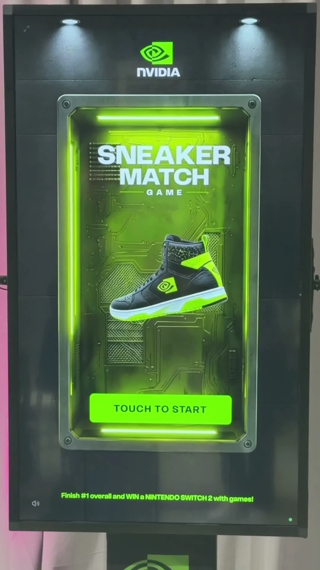 NVIDIA-branded Match Game touchscreen activation with guests invited to play