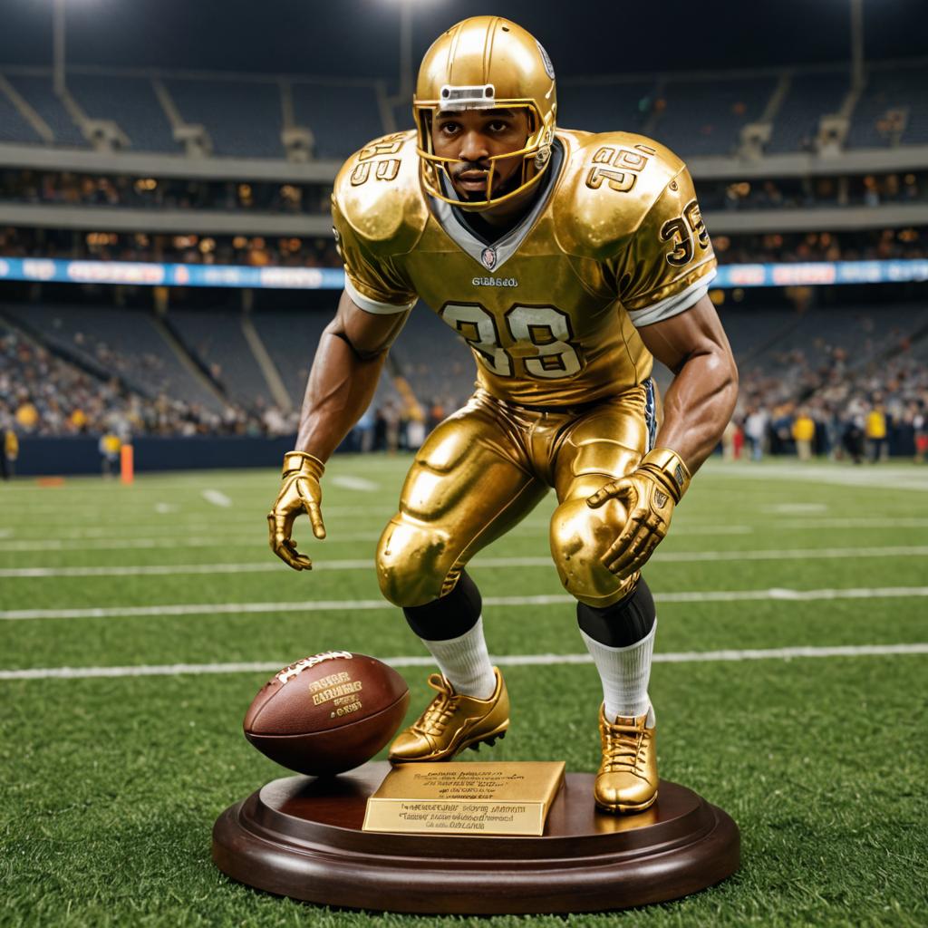 AI-generated gold football collectible treatment