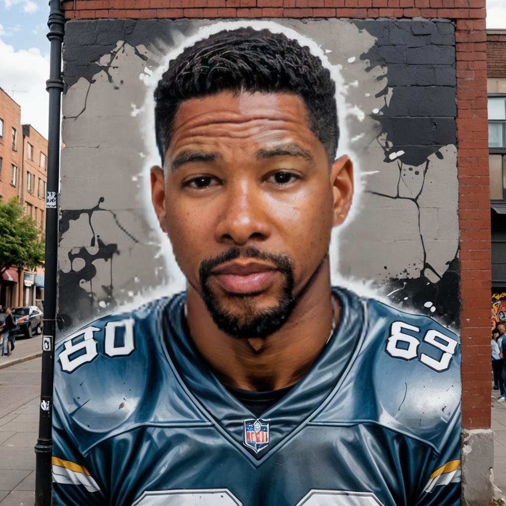 AI-generated illustrated football portrait