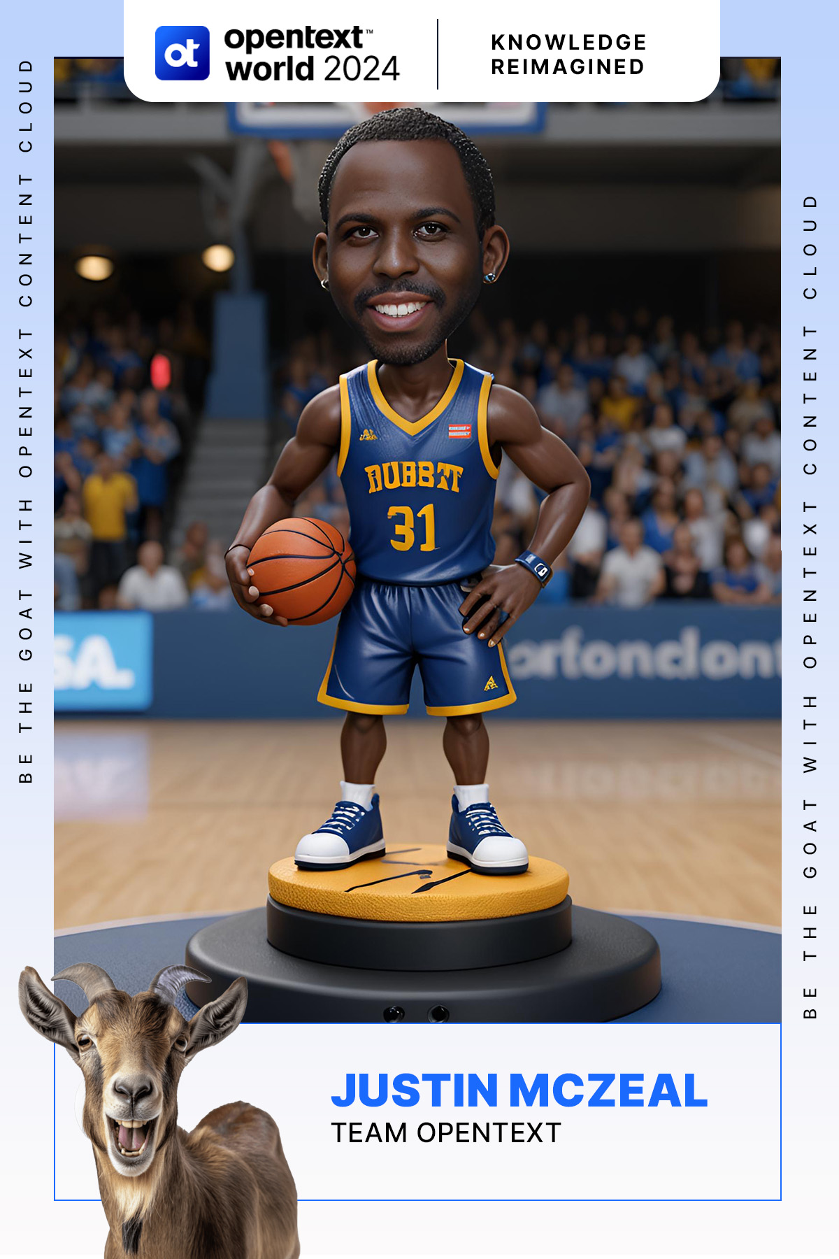 OpenText basketball card · GenAI Trading Cards example
