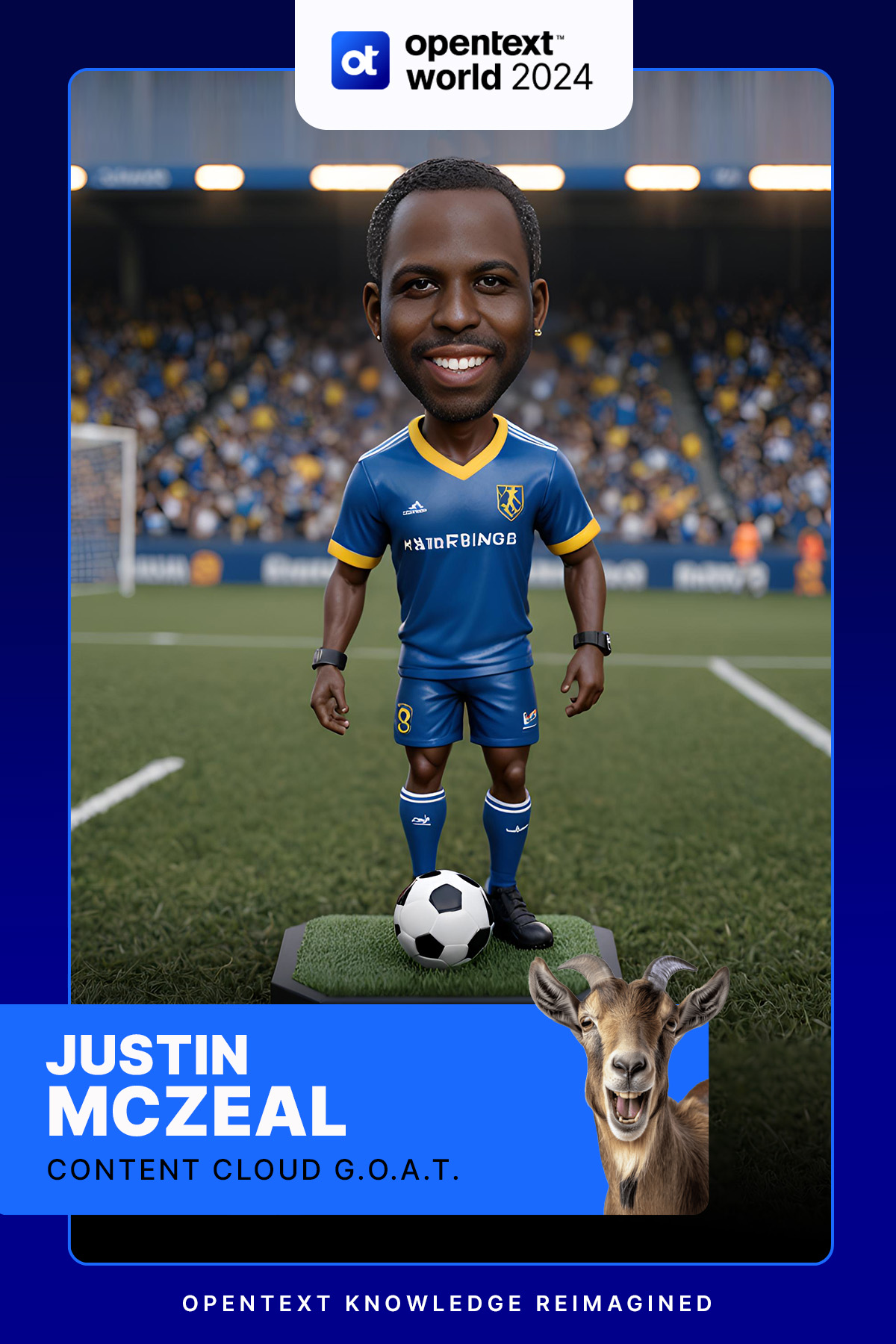 OpenText football card · GenAI Trading Cards example