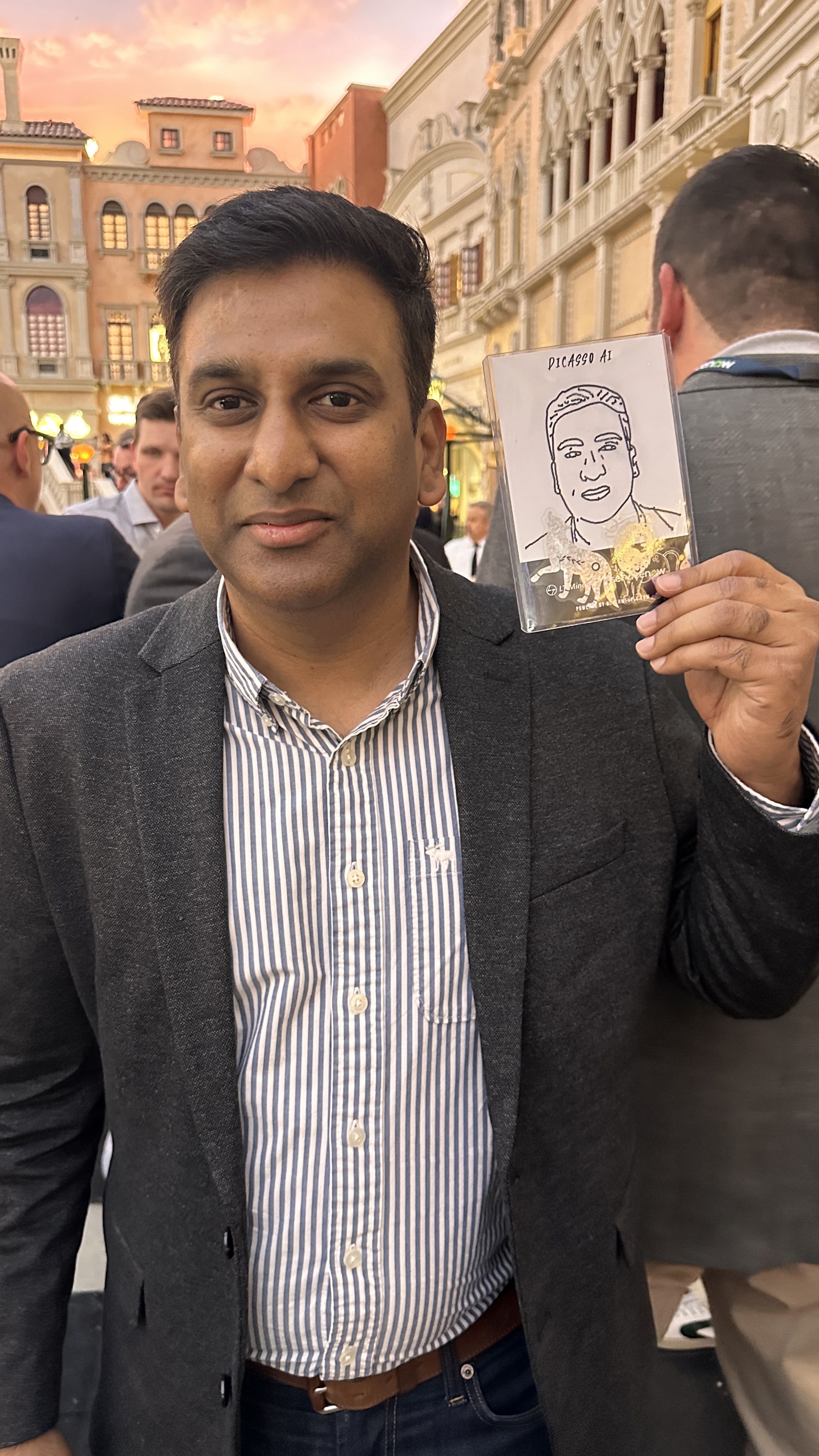 Guest holding a completed sketch