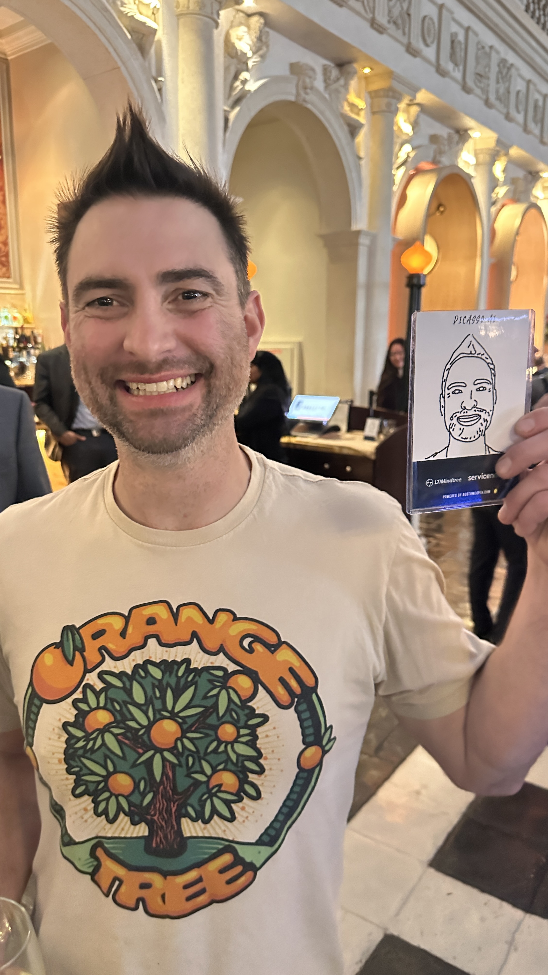 Guest with a robotic portrait