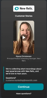 Mobile testimonial collection example
