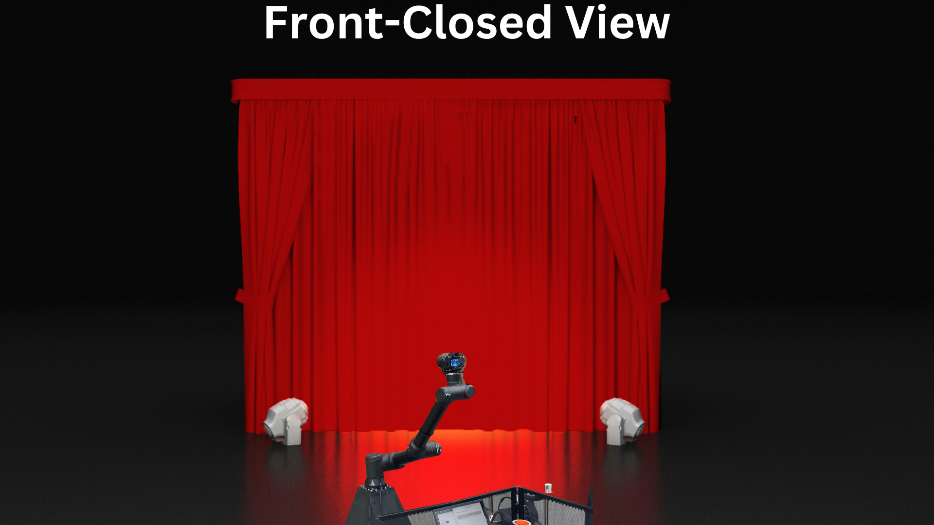 Aria scenic concept · closed view · BoothMeUp custom fabrication