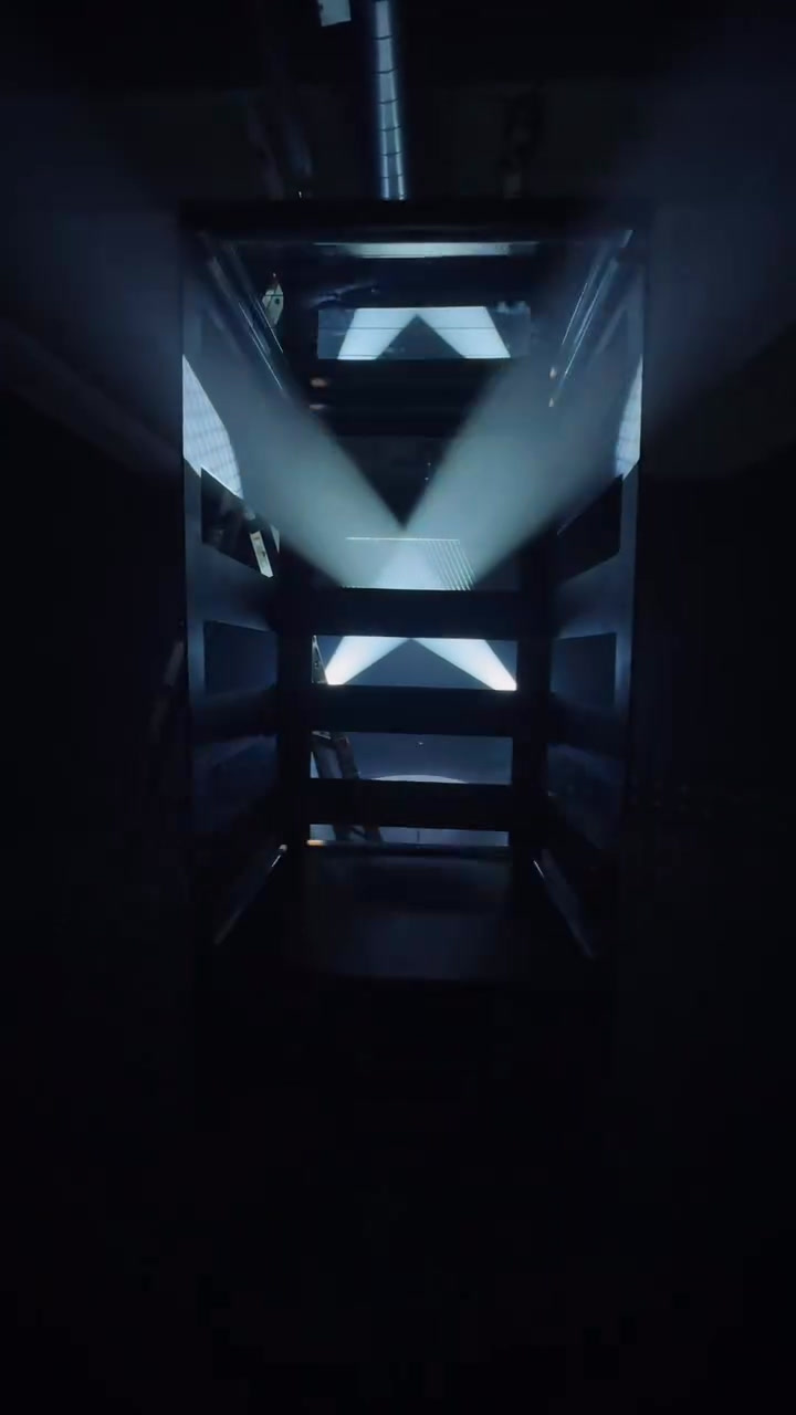 Geometric illuminated enclosure · BoothMeUp custom fabrication