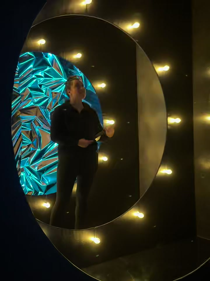 A guest inside the installation · BoothMeUp custom fabrication