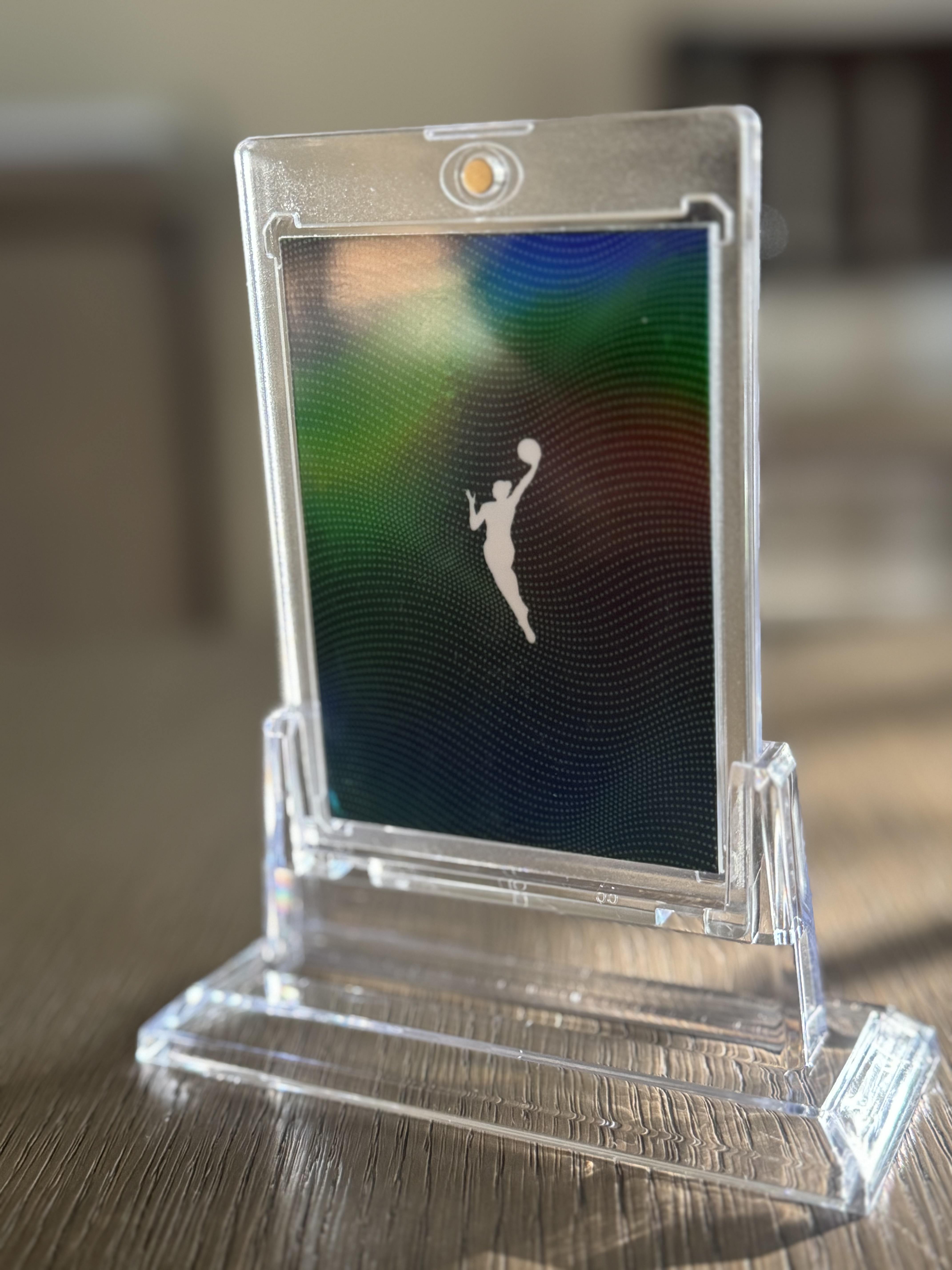 Holographic finish in the light · BoothMeUp custom trading cards