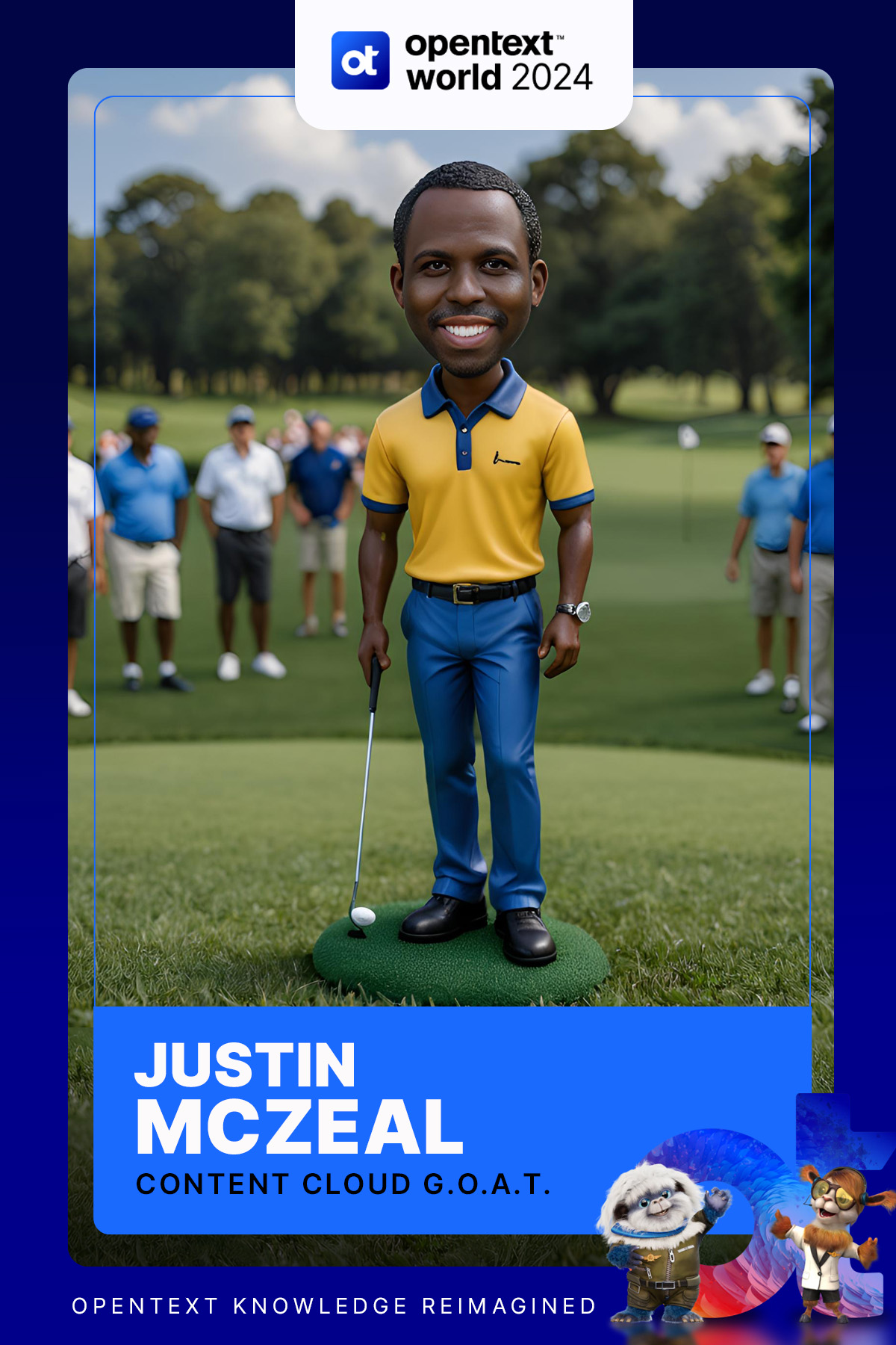 OpenText AI sports-card example · BoothMeUp custom trading cards