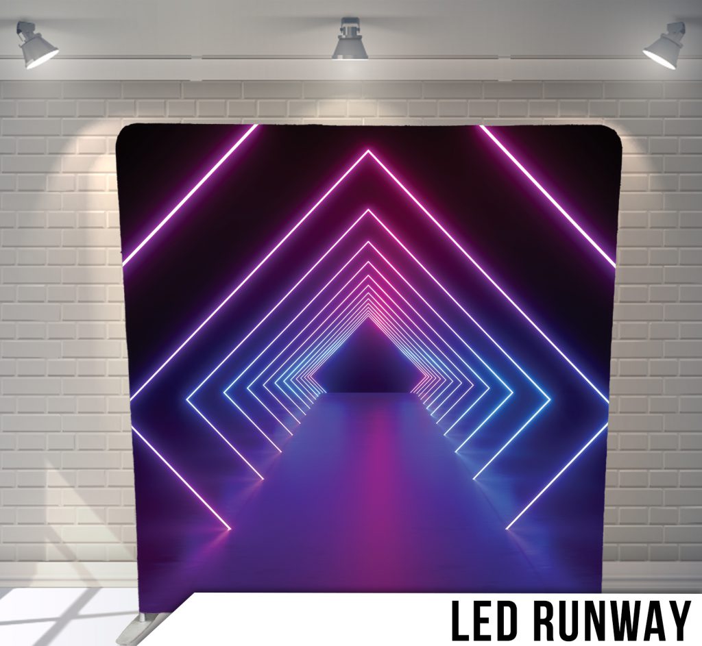 LED Runway fabric photo backdrop · BoothMeUp