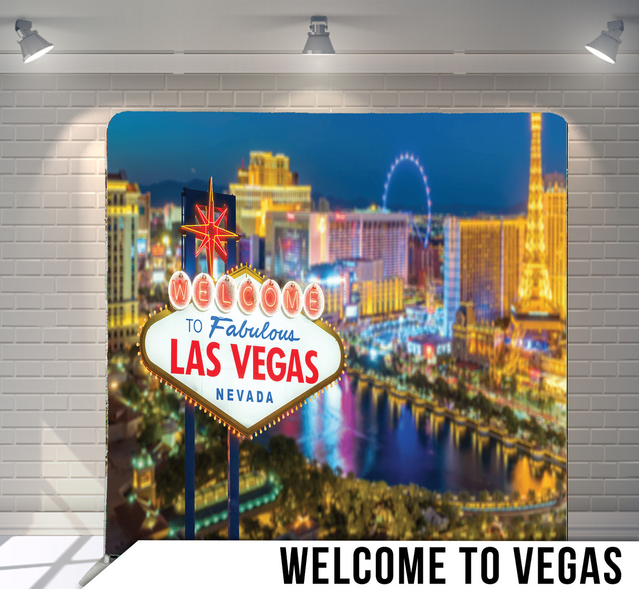 Welcome to Vegas fabric photo backdrop · BoothMeUp