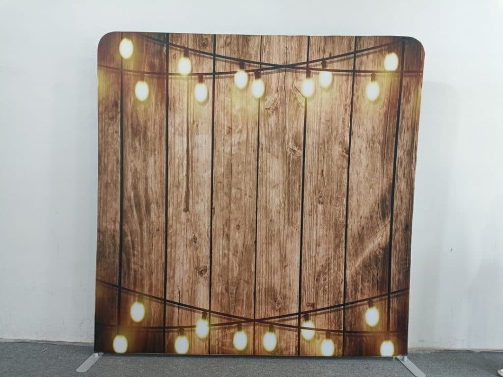 Wood Lights fabric photo backdrop · BoothMeUp