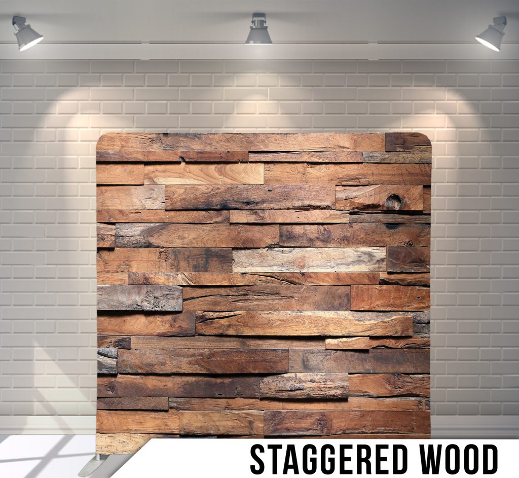 Staggered Wood fabric photo backdrop · BoothMeUp