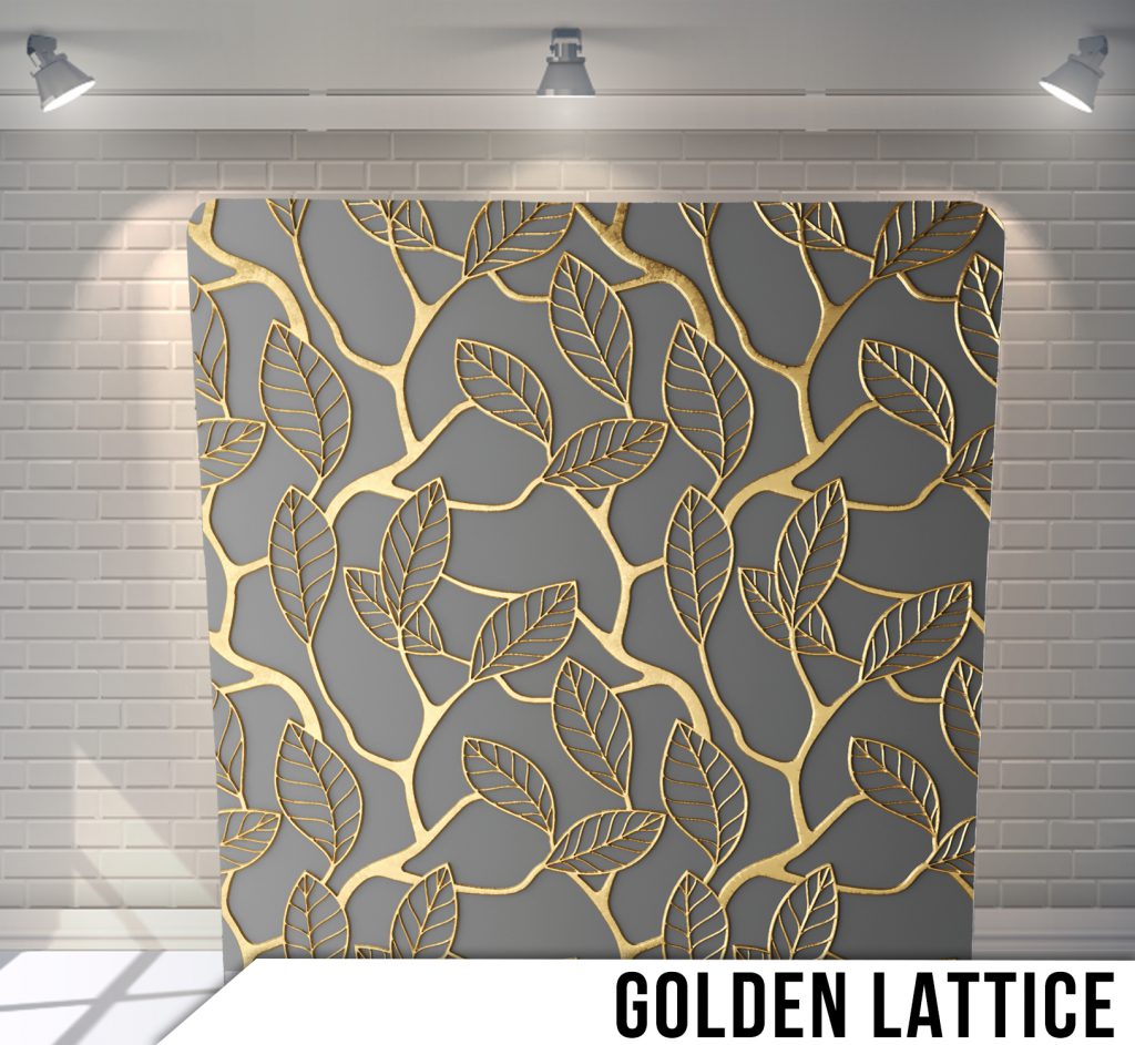 Golden Lattice fabric photo backdrop · BoothMeUp
