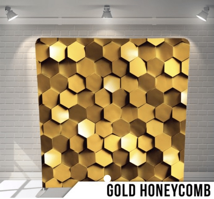 Gold Honeycomb fabric photo backdrop · BoothMeUp
