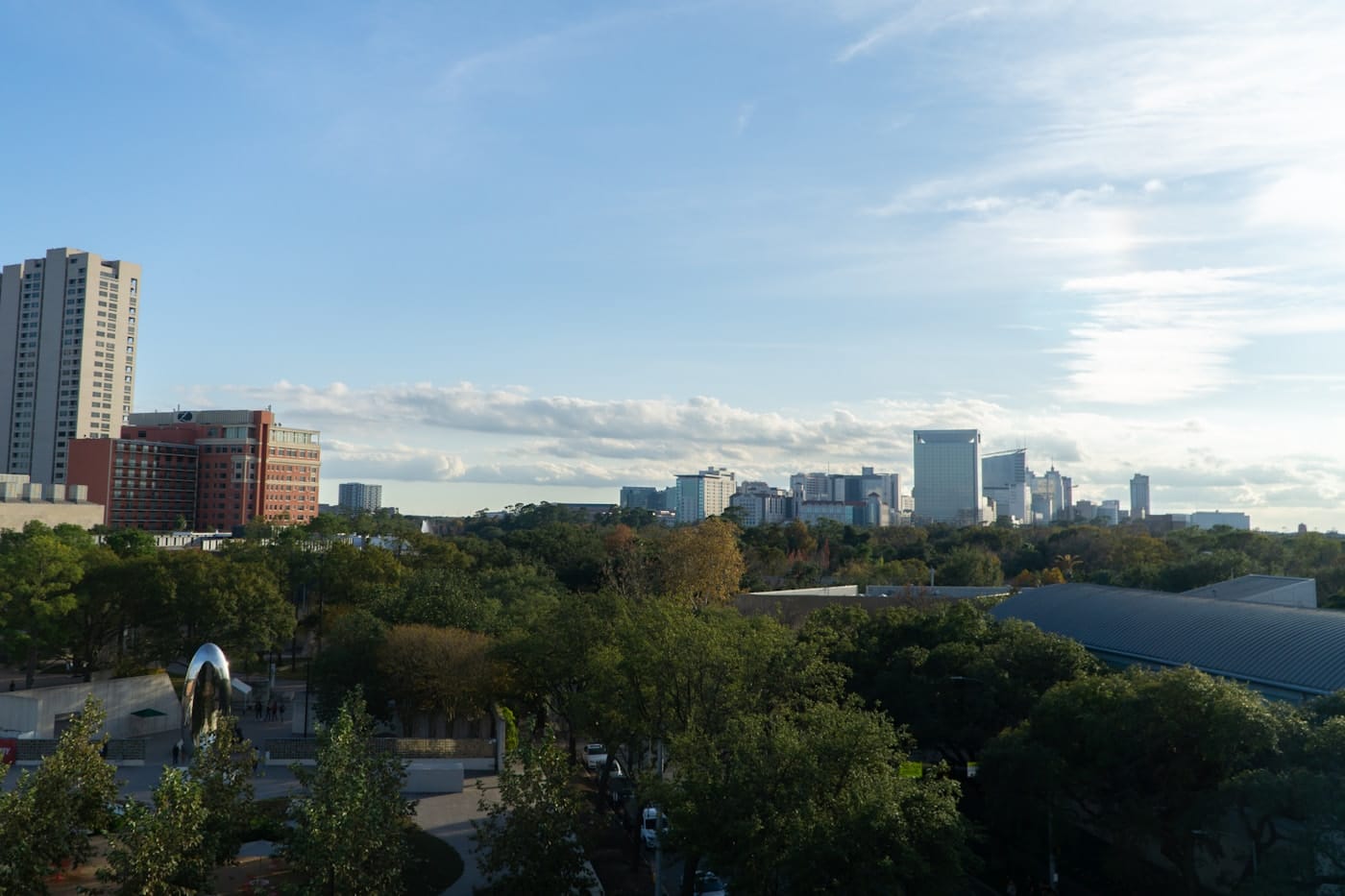 Houston Museum District and surrounding skyline