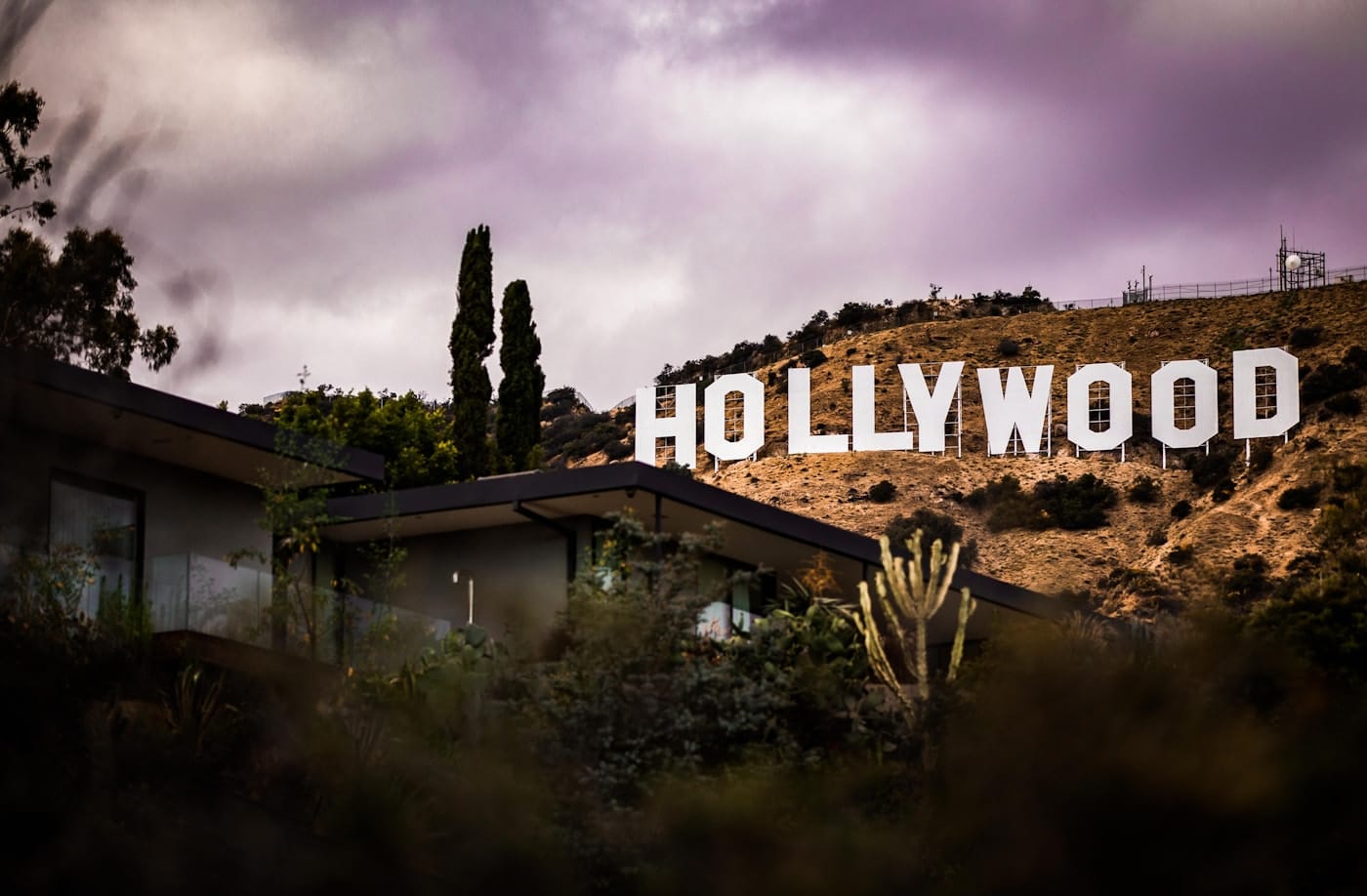 The Hollywood sign above Los Angeles