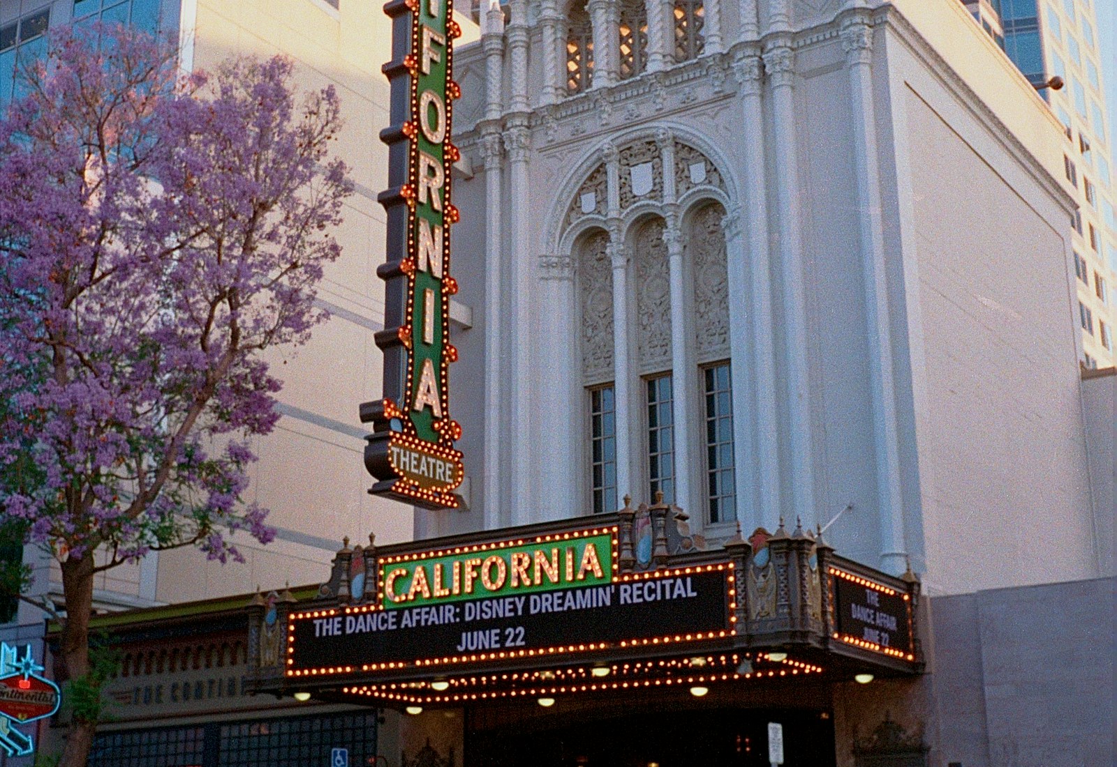California Theatre on a downtown San Jose street