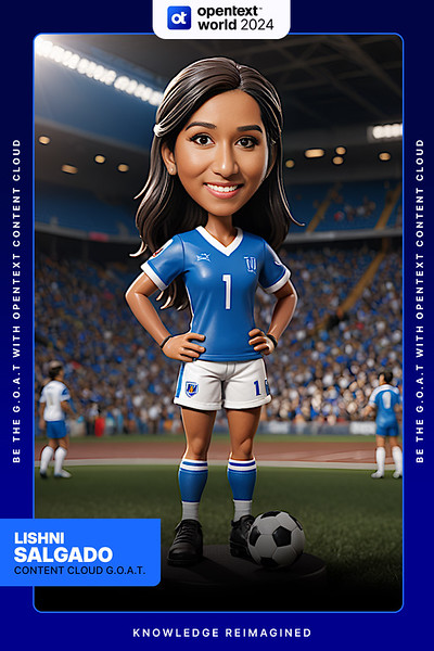 OpenText World 2024 sports-character card