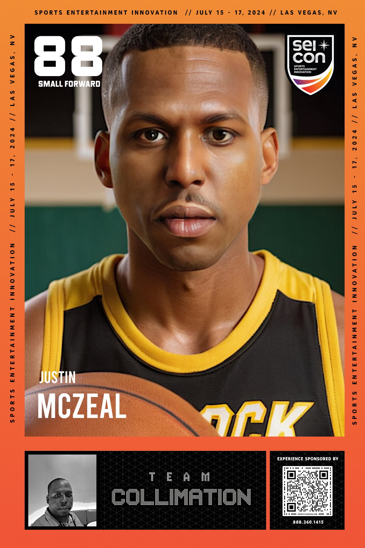 SEICon 2024 branded AI basketball portrait