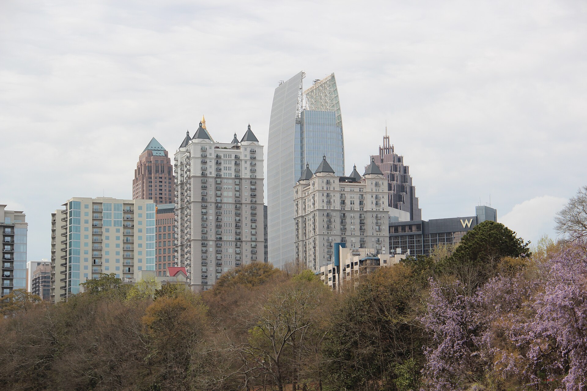 Midtown Atlanta skyline seen across Piedmont Park