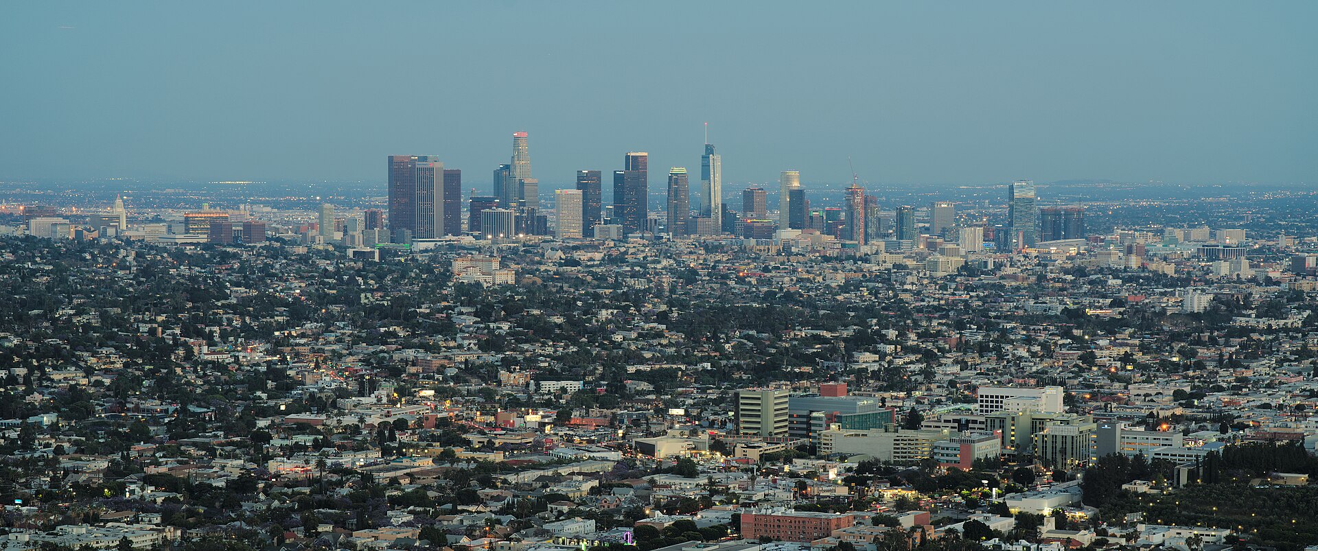 Downtown Los Angeles skyline viewed from Griffith Observatory