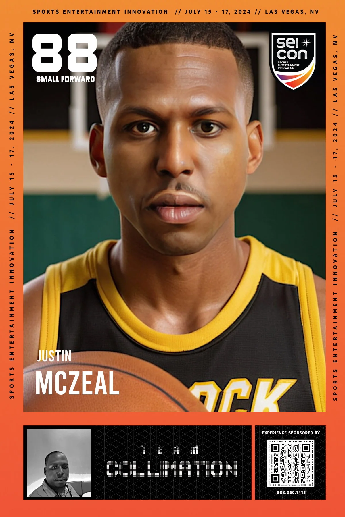 SEICon 2024 branded AI basketball portrait