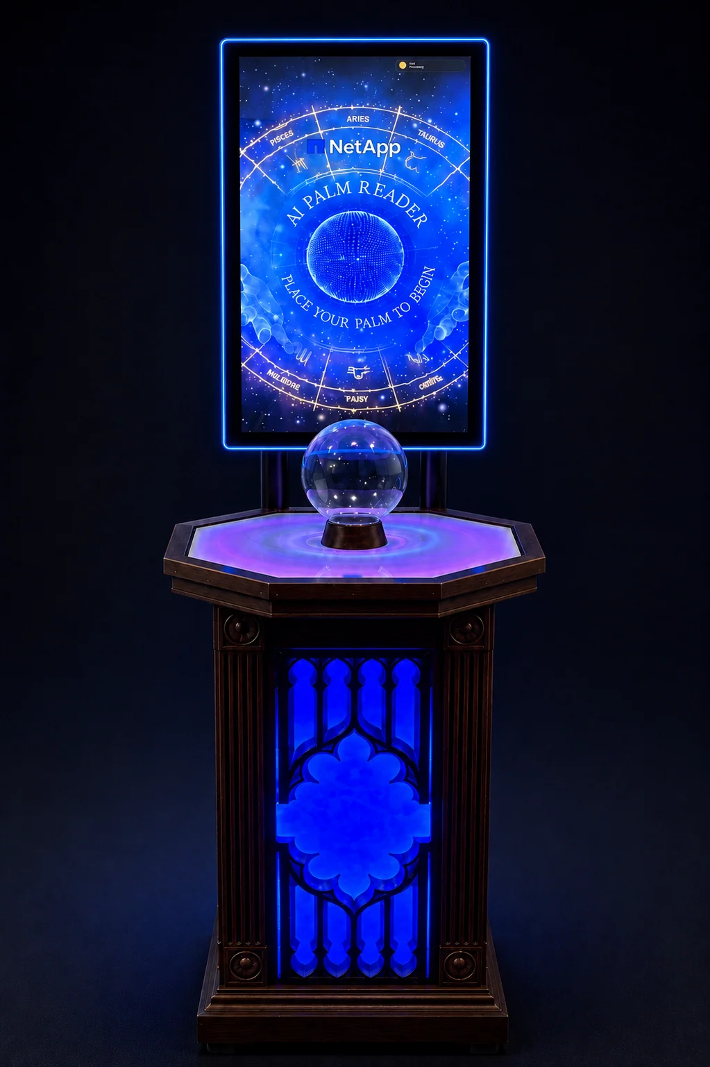 Illuminated palm reader and touch display