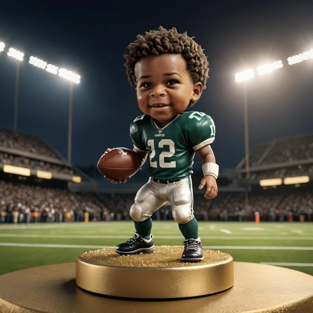 AI-generated football bobblehead portrait