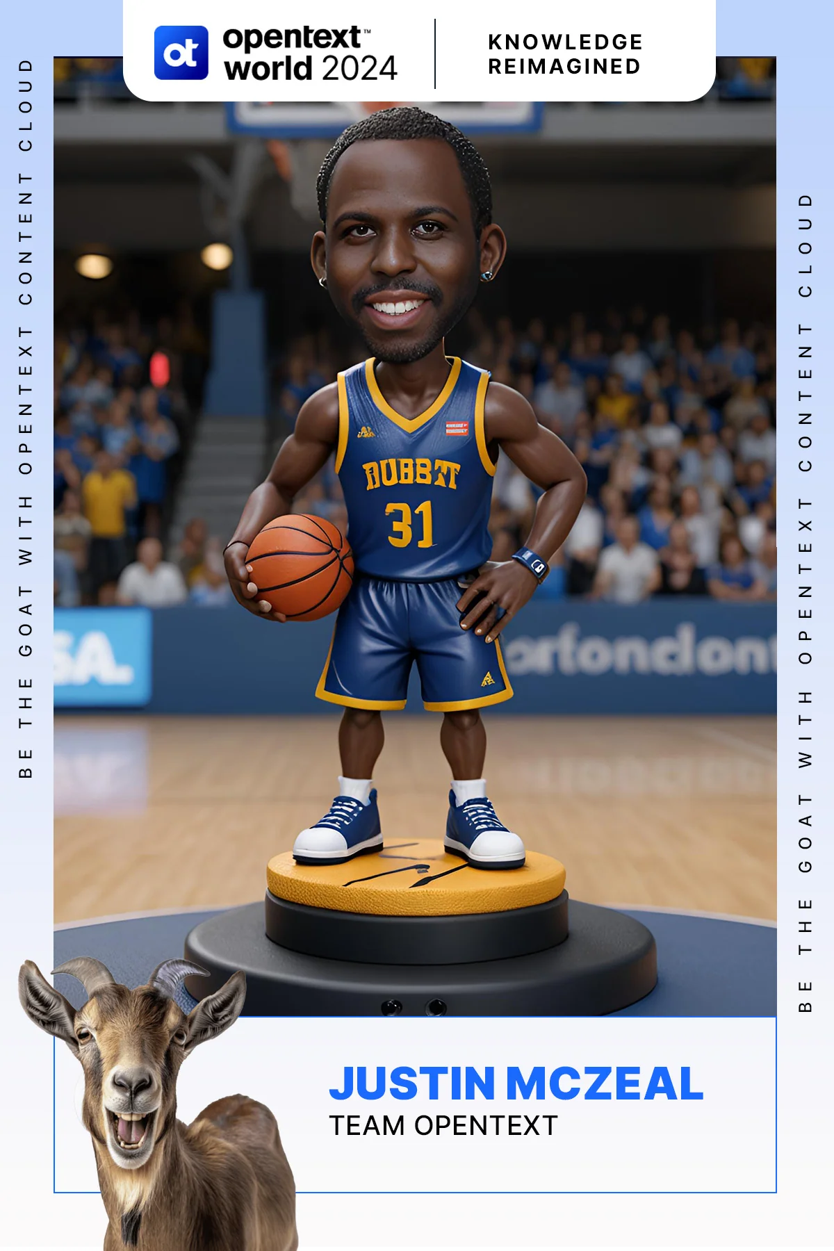 OpenText basketball card · GenAI Trading Cards example