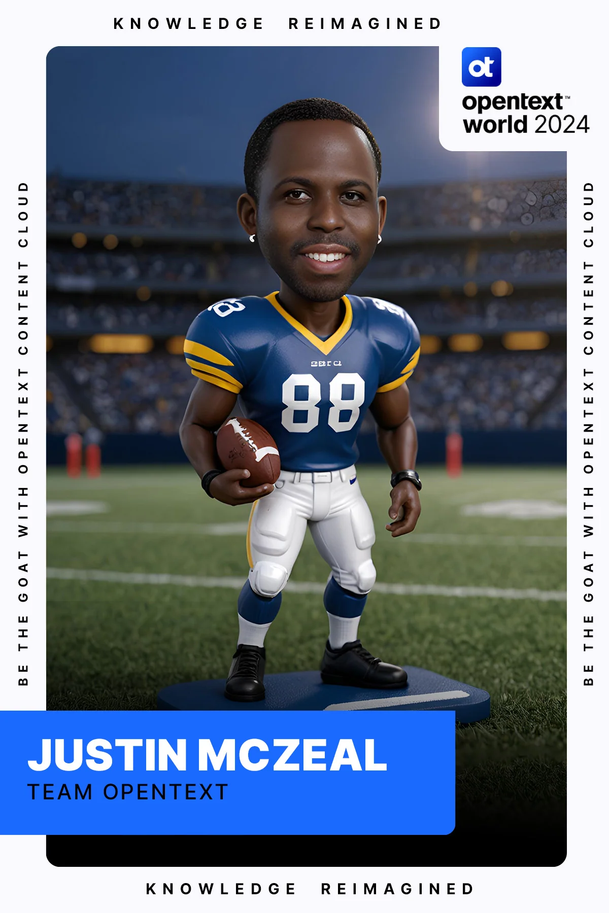 OpenText American football card · GenAI Trading Cards example