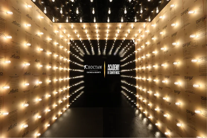Infinity Booth interior · BoothMeUp custom fabrication