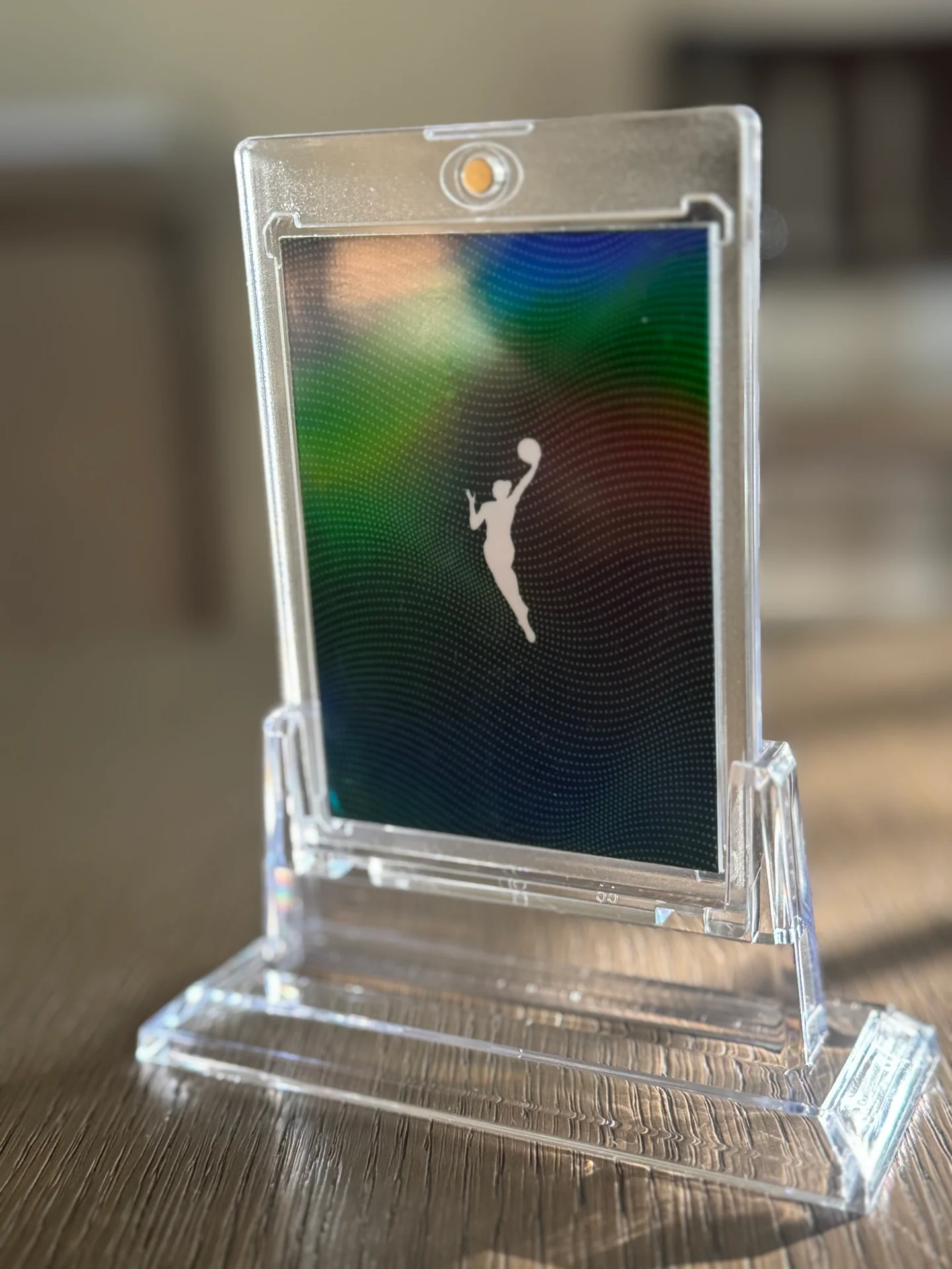 Holographic finish in the light · BoothMeUp custom trading cards