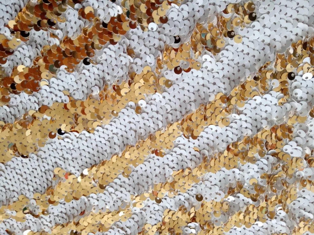 Gold and White Sequin fabric photo backdrop · BoothMeUp