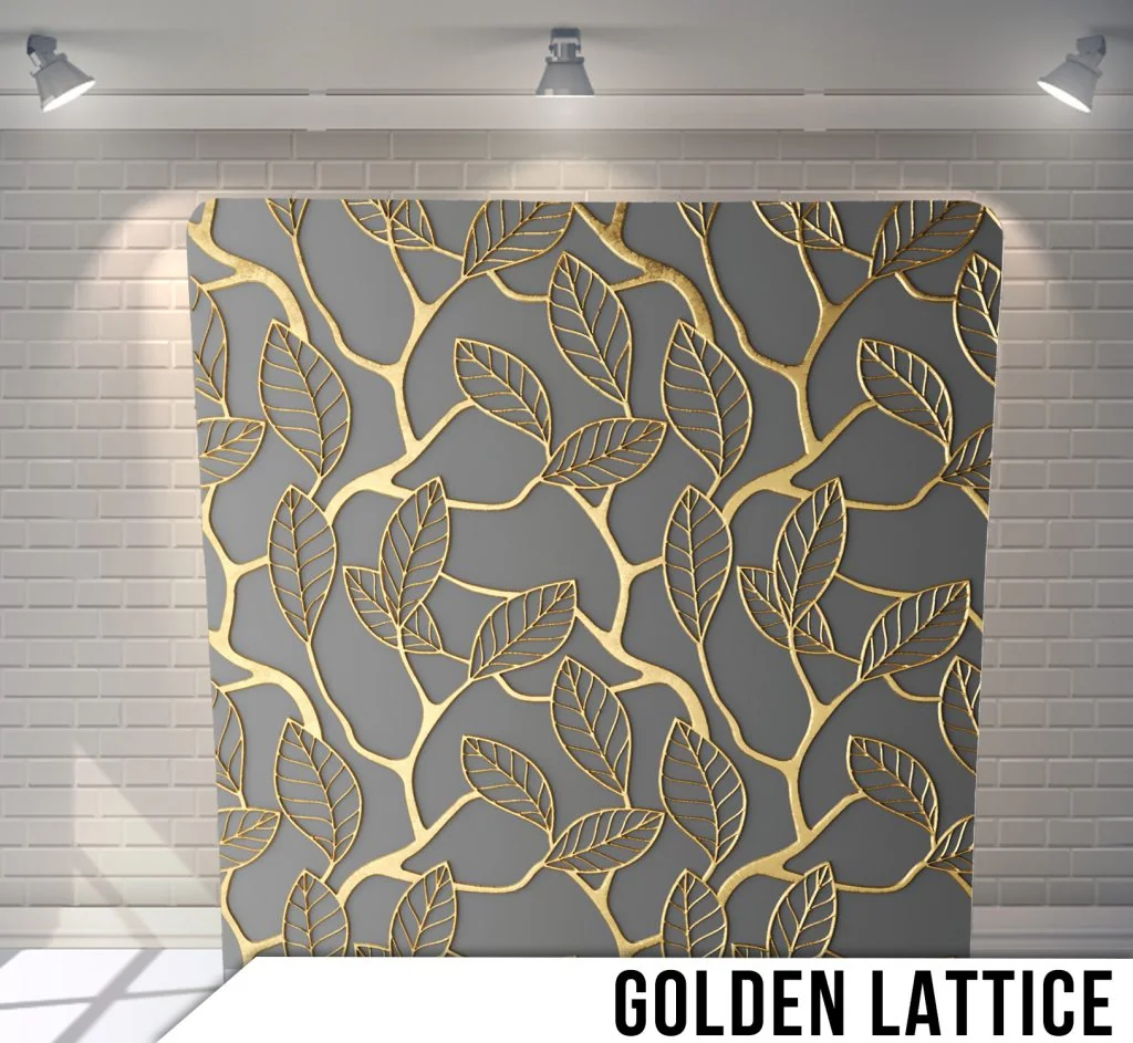 Golden Lattice fabric photo backdrop · BoothMeUp