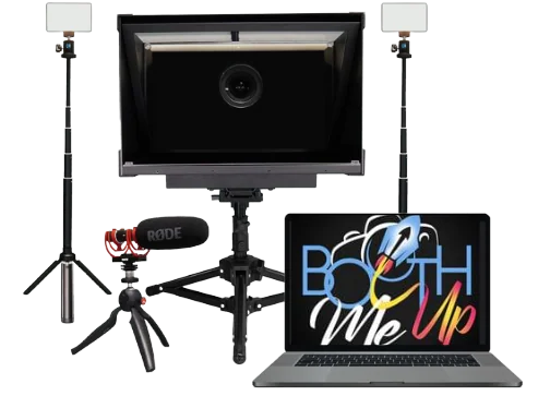 Desktop recording kit with teleprompter